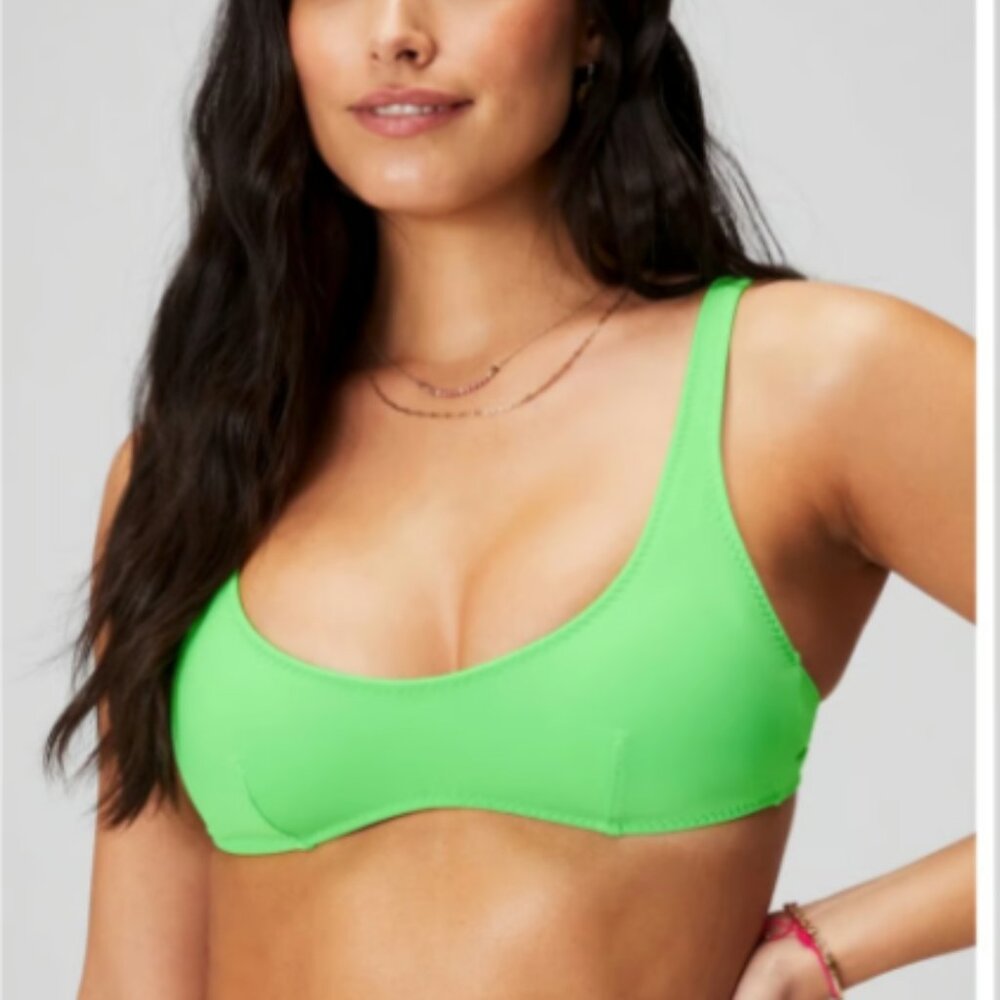 Fabletics | Scoop Swim Top | XL | Lime Green
